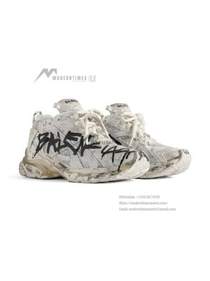 Balenciaga Men's Runner Graffiti Sneaker - Bold Street Style with Iconic Graffiti Design