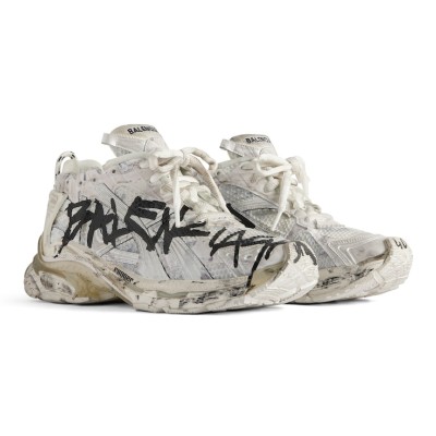 Balenciaga Men's Runner Graffiti Sneaker - Bold Street Style with Iconic Graffiti Design