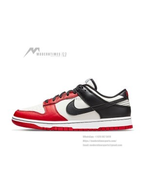 NBA x Nike Dunk Low EMB “Chicago” Classic Red-Black Basketball Shoes - Premium Leather, Stylish and Comfortable, Honoring Chicago Bulls Legacy