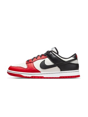 NBA x Nike Dunk Low EMB “Chicago” Classic Red-Black Basketball Shoes - Premium Leather, Stylish and Comfortable, Honoring Chicago Bulls Legacy