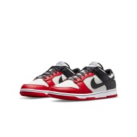 NBA x Nike Dunk Low EMB “Chicago” Classic Red-Black Basketball Shoes - Premium Leather, Stylish and Comfortable, Honoring Chicago Bulls Legacy