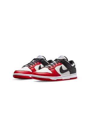 NBA x Nike Dunk Low EMB “Chicago” Classic Red-Black Basketball Shoes - Premium Leather, Stylish and Comfortable, Honoring Chicago Bulls Legacy