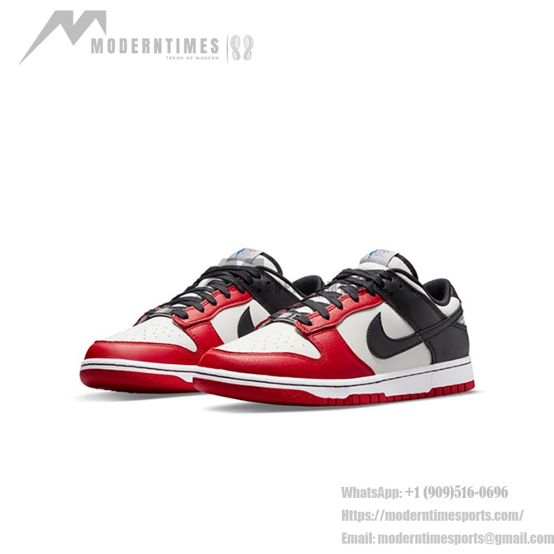 NBA x Nike Dunk Low EMB “Chicago” Basketball Shoes - Premium Red-Black Design