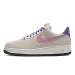 Nike Air Force 1 Low 'ACG Vibes' CU3007-061 - Beige Suede Sneakers with Pink Swoosh and Purple Laces