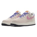 Nike Air Force 1 Low 'ACG Vibes' CU3007-061 - Beige Suede Sneakers with Pink Swoosh and Purple Laces