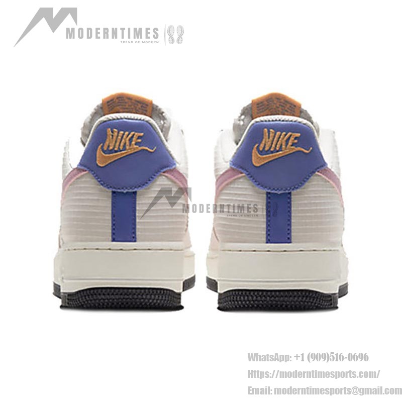 Nike Air Force 1 Low 'ACG Vibes' CU3007-061 - Beige Suede Sneakers with Pink Swoosh and Purple Laces