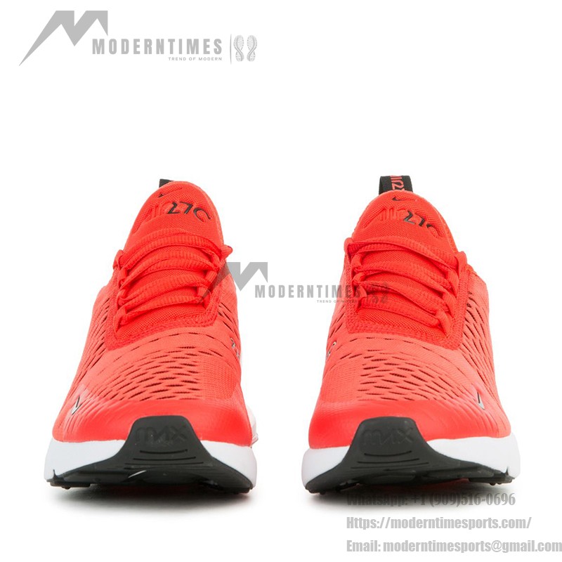 Nike Air Max 270 Habanero Red Sneakers with Black Accents and Air Cushioning