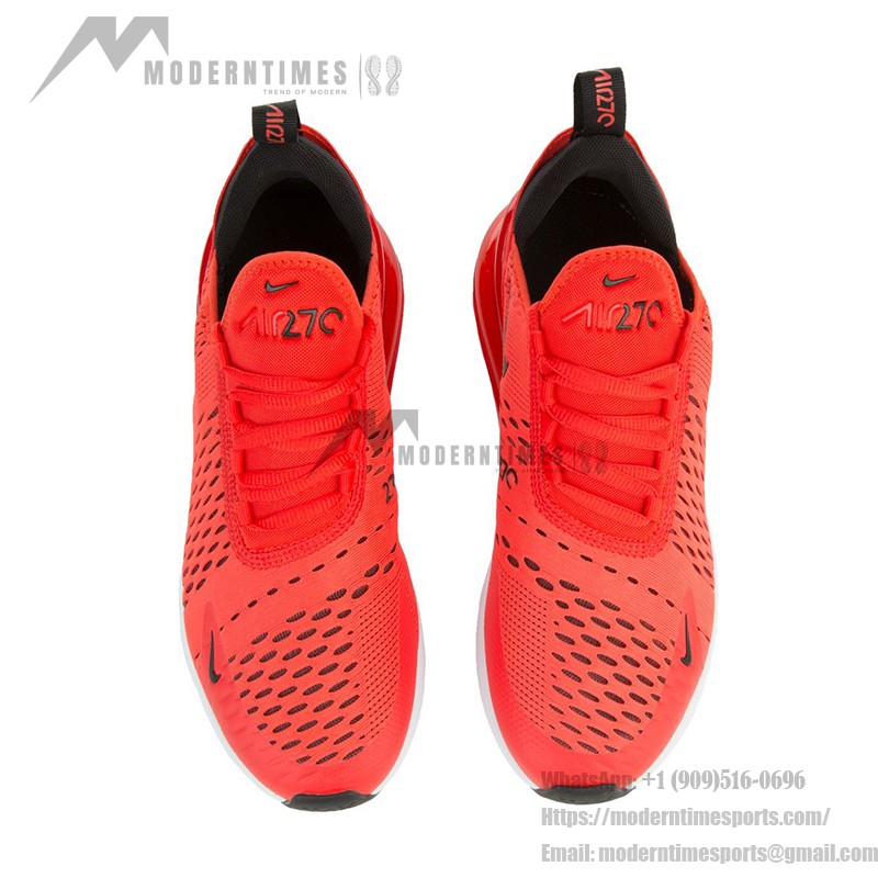 Nike Air Max 270 Habanero Red Sneakers with Black Accents and Air Cushioning