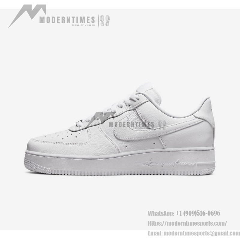 NOCTA x Nike Air Force 1 Low "Certified Lover Boy" CZ8065-100 White Sneakers with Embossed Love You Forever Text