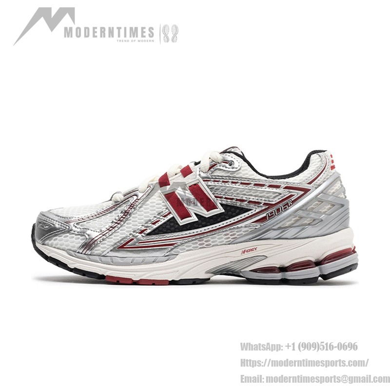 New Balance 1906R M1906REA Retro Running Shoes - White Silver Red with superior cushioning and breathable design