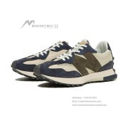 New Balance 327 MS327DT Retro Running Shoes Beige Navy Unisex Sports Casual Sneakers