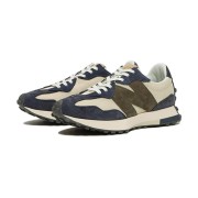 New Balance 327 MS327DT Retro-Laufschuhe Beige Navy Unisex Sportliche Freizeitschuhe