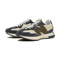 New Balance 327 MS327DT Retro Running Shoes Beige Navy Unisex Sports Casual Sneakers