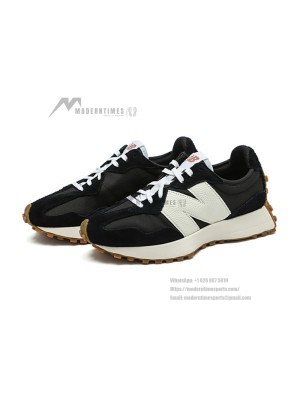 New Balance 327 Black White Gum WS327BL Retro Sneakers | Unisex Casual Running Shoes