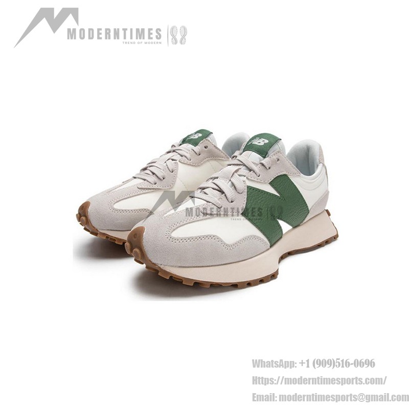 New Balance 327 MS327LX Beige White Green Retro Running Shoes