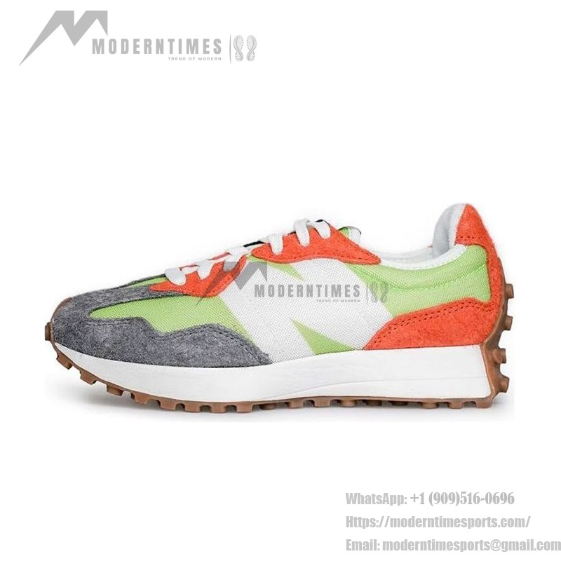 New Balance 327 MS327SFA Fluorescent Green Orange Grey Retro Running Shoes