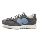 New Balance 327 MS327WPC Light Grey Blue Retro Running Shoes Side View