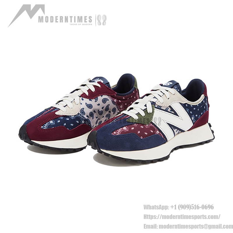 New Balance 327 MS327DWU Paisley Pack Allover Print Retro Running Shoes Side View