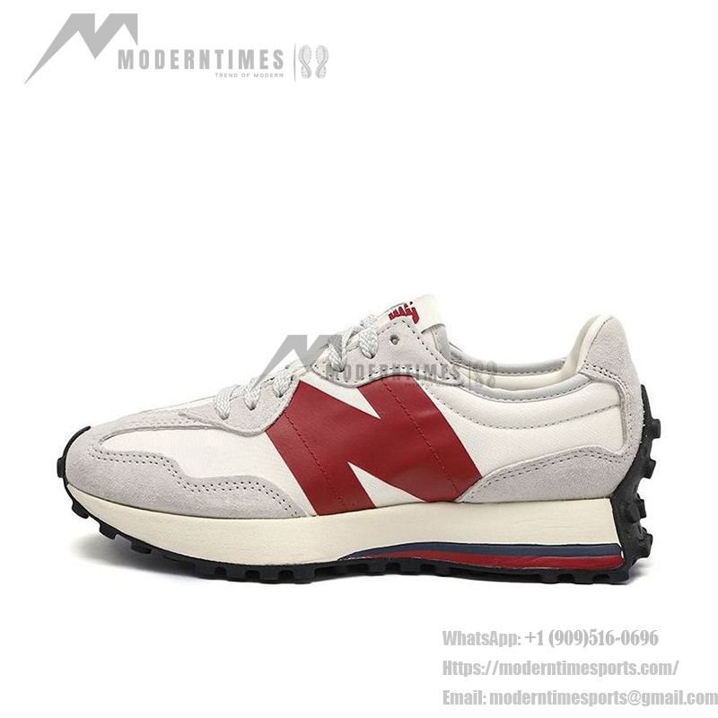 유니섹스용 New Balance 327 White Red 레트로 스니커즈