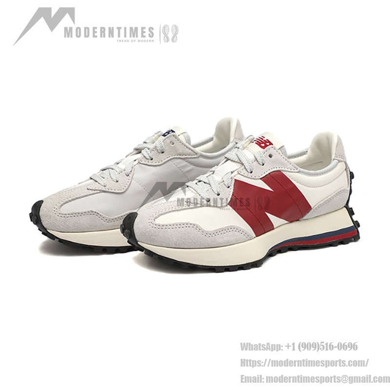 유니섹스용 New Balance 327 White Red 레트로 스니커즈