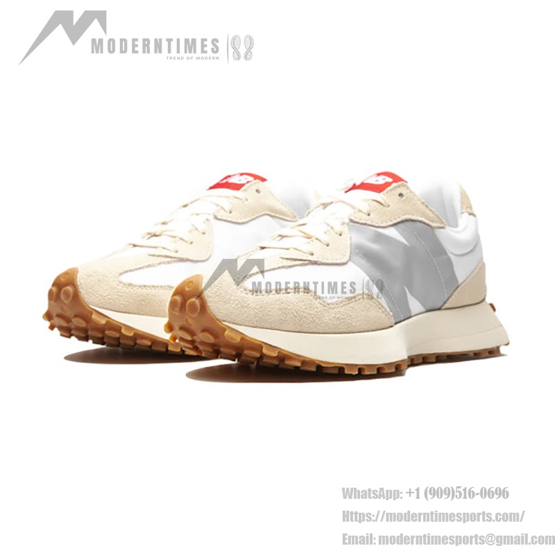 New Balance 327 MS327STB White Turtle Dove Beige Retro Sneakers for Men and Women