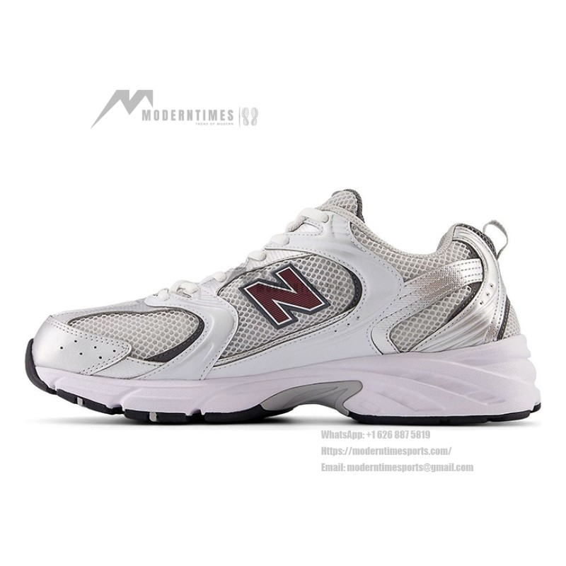 New Balance 530 MR530GS Metallic Burgundy Retro Running Shoes with Breathable Mesh and ABZORB Cushioning