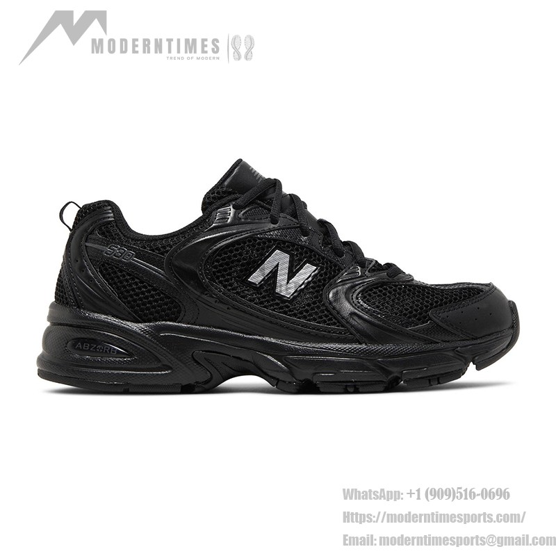 New Balance 530 MR530FB1 Retro Black Running Shoes with Breathable Mesh and ABZORB Cushioning