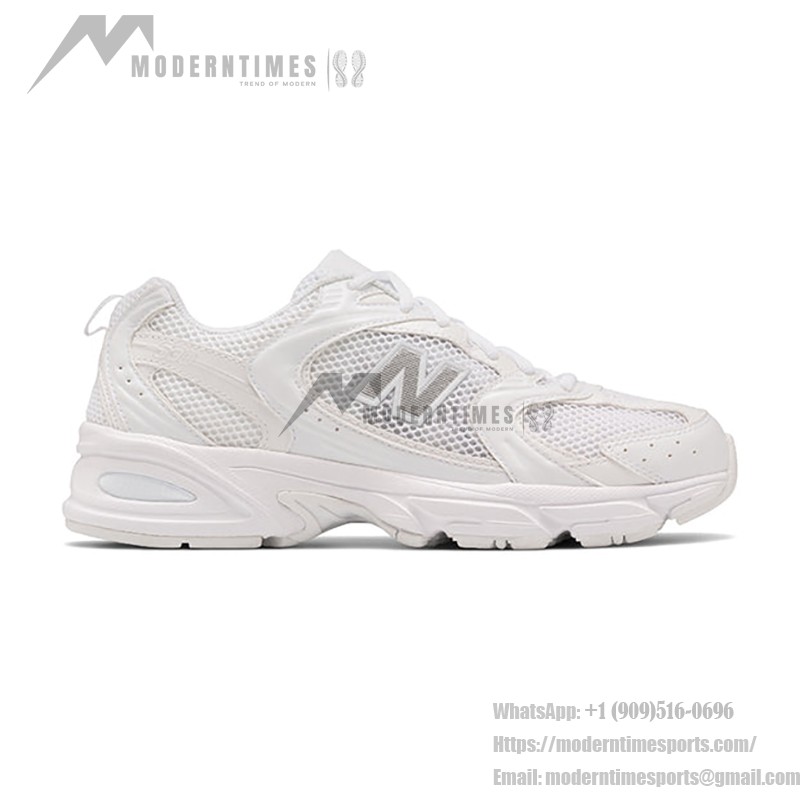 New Balance 530 MR530FW1 Retro White Silver Running Shoes with Breathable Mesh and ABZORB Cushioning