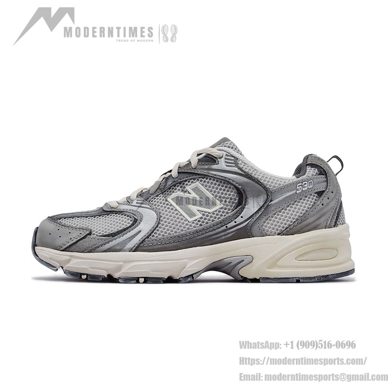 New Balance 530 MR530TG Silver Grey Retro Running Shoes with ABZORB Cushioning and Breathable Mesh