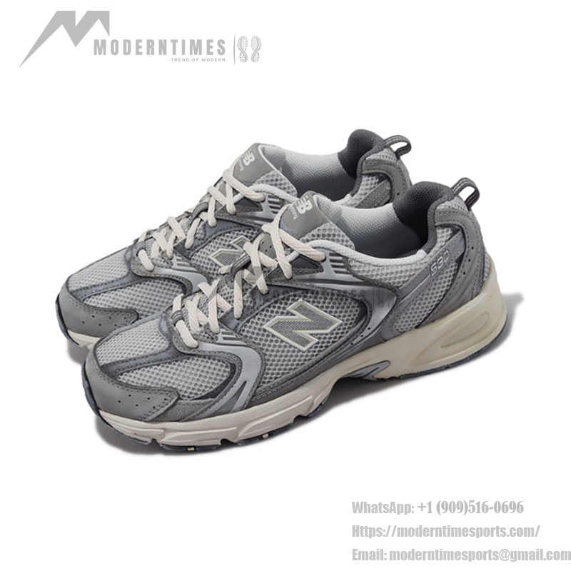 New Balance 530 MR530TG Silver Grey Retro Running Shoes with ABZORB Cushioning and Breathable Mesh