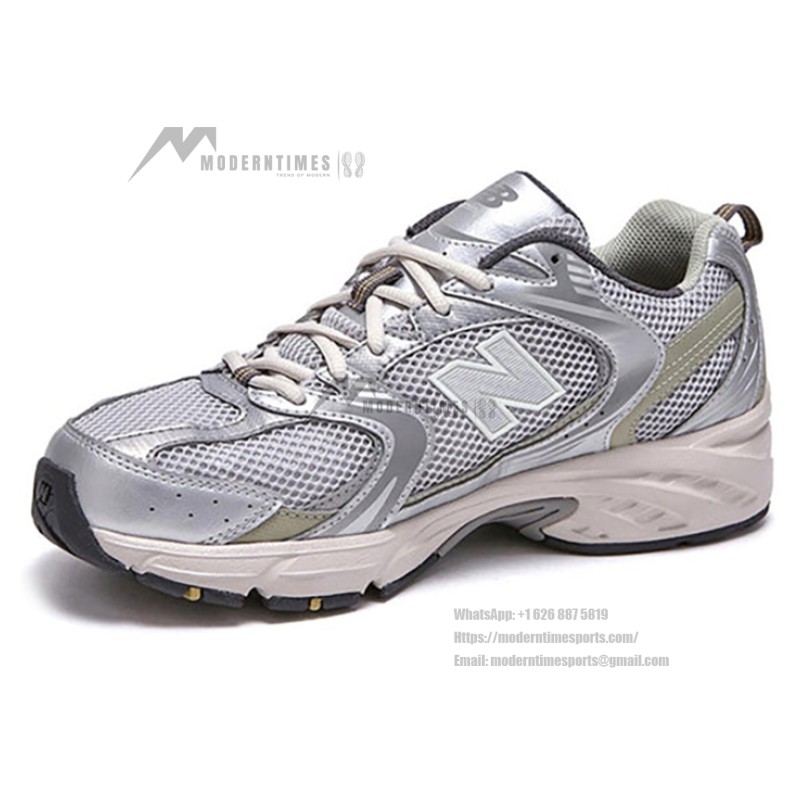 New Balance 530 MR530KMW Silver Khaki Retro Running Shoes with Breathable Mesh and ABZORB Cushioning