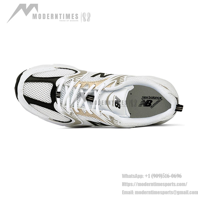 New Balance 530 MR530UNI White Gold Retro Running Shoes with ABZORB Cushioning and Breathable Mesh