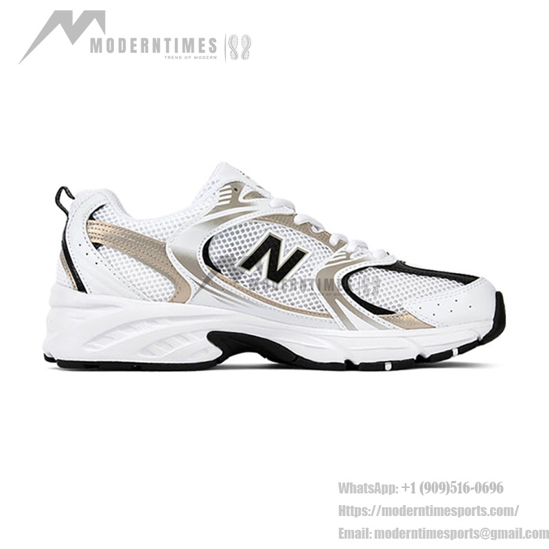 New Balance 530 MR530UNI White Gold Retro Running Shoes with ABZORB Cushioning and Breathable Mesh