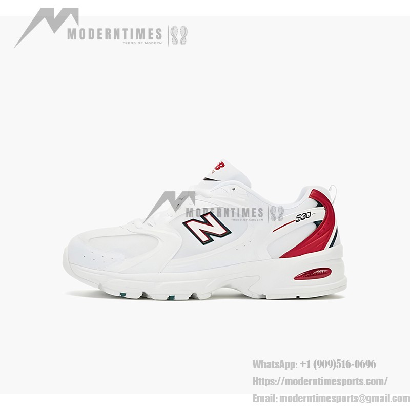 New Balance 530 MR530SK White Red Retro Running Shoes with ABZORB Cushioning and Synthetic Upper