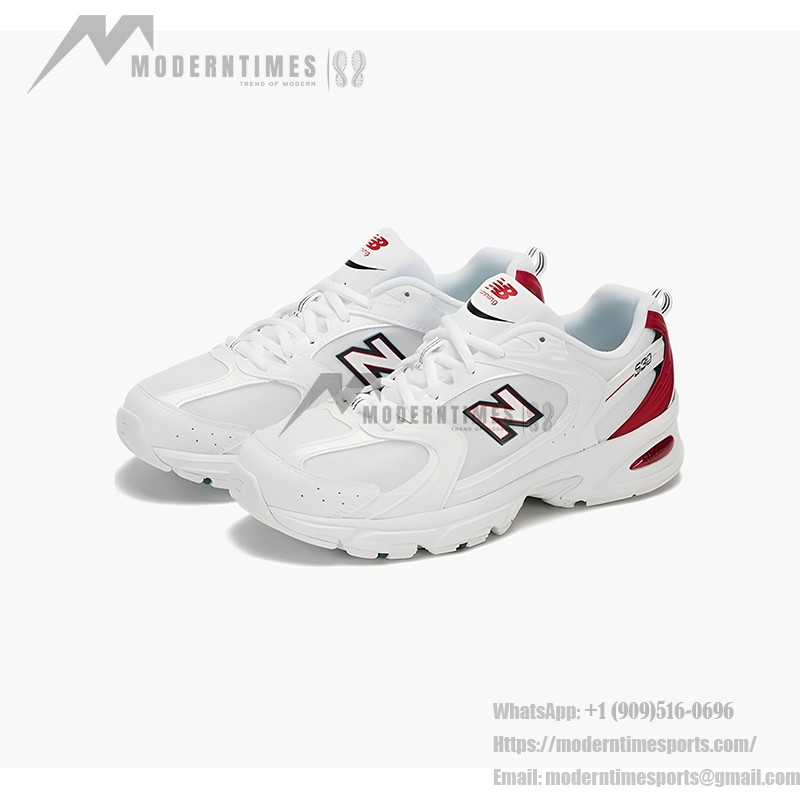 New Balance 530 MR530SK White Red Retro Running Shoes with ABZORB Cushioning and Synthetic Upper