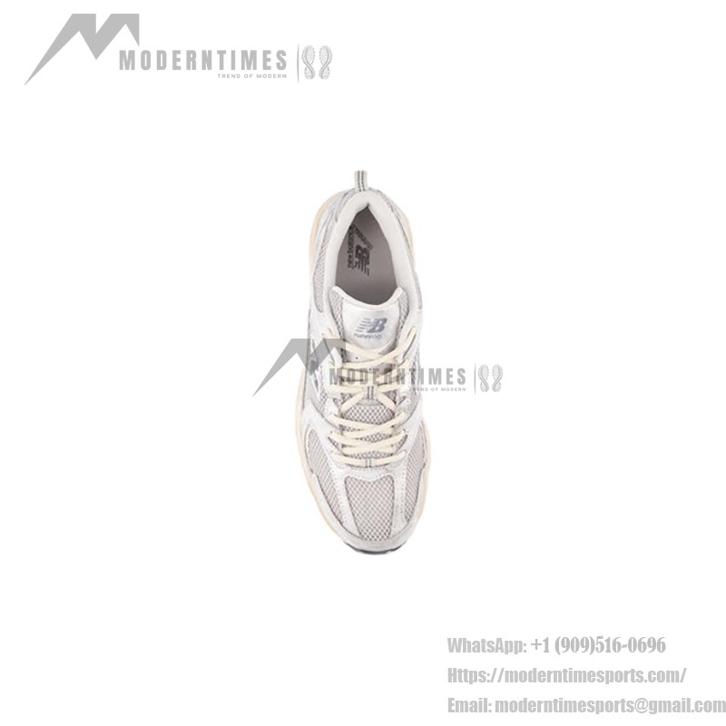 New Balance 530 MR530VS White Silver Metallic Retro Running Shoes with ABZORB Cushioning and Breathable Mesh