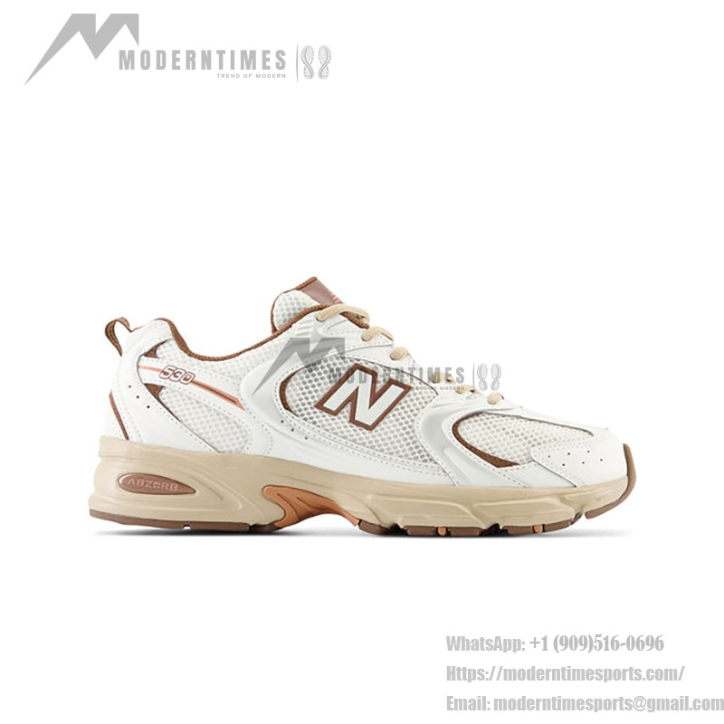 New Balance 530 MR530NI Off-White Brown Collaboration Running Shoes with ABZORB Cushioning