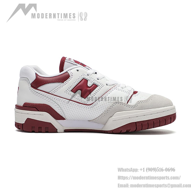 New Balance 550 BB550LI1 Burgunder Retro-Sneakers mit hochwertigem Lederobermaterial in kräftigem Burgunder-Ton