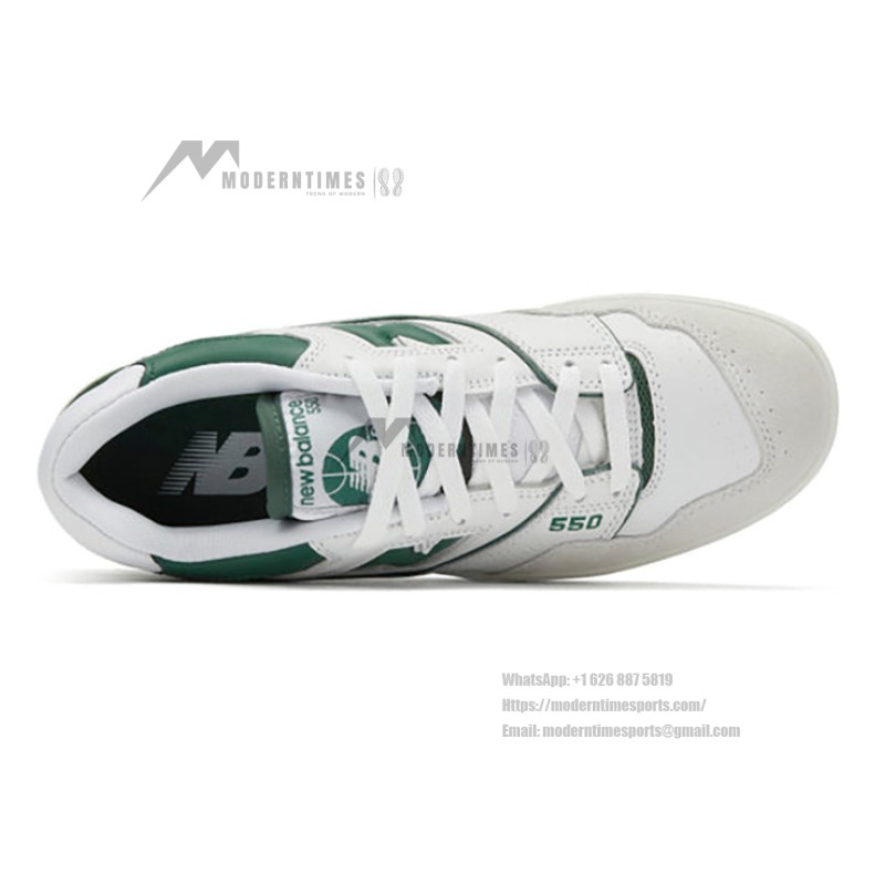 New Balance 550 White Green BB550WT1 Retro Basketball Sneakers