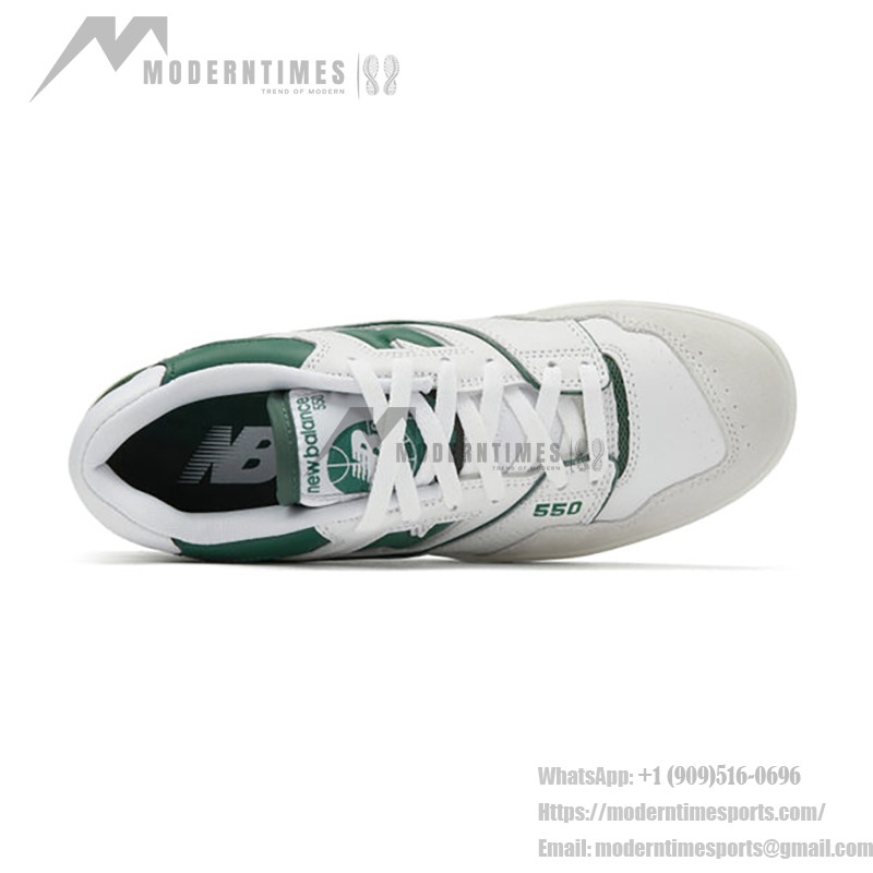 New Balance 550 White Green BB550WT1 Retro Basketball Sneakers