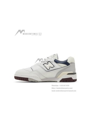 New Balance 550 White Indigo Burgundy BB550PWB – Retro Basketball Sneakers with Elegant Color Accents