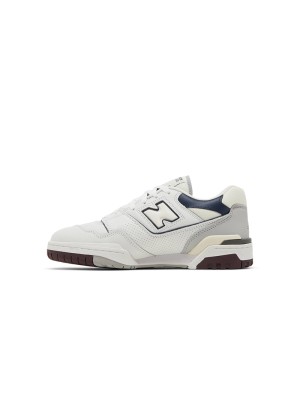 New Balance 550 White Indigo Burgundy BB550PWB – Retro Basketball Sneakers with Elegant Color Accents