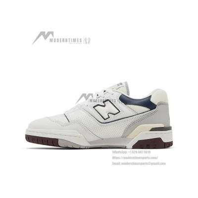 New Balance 550 White Indigo Burgundy BB550PWB – Retro Basketball Sneakers with Elegant Color Accents