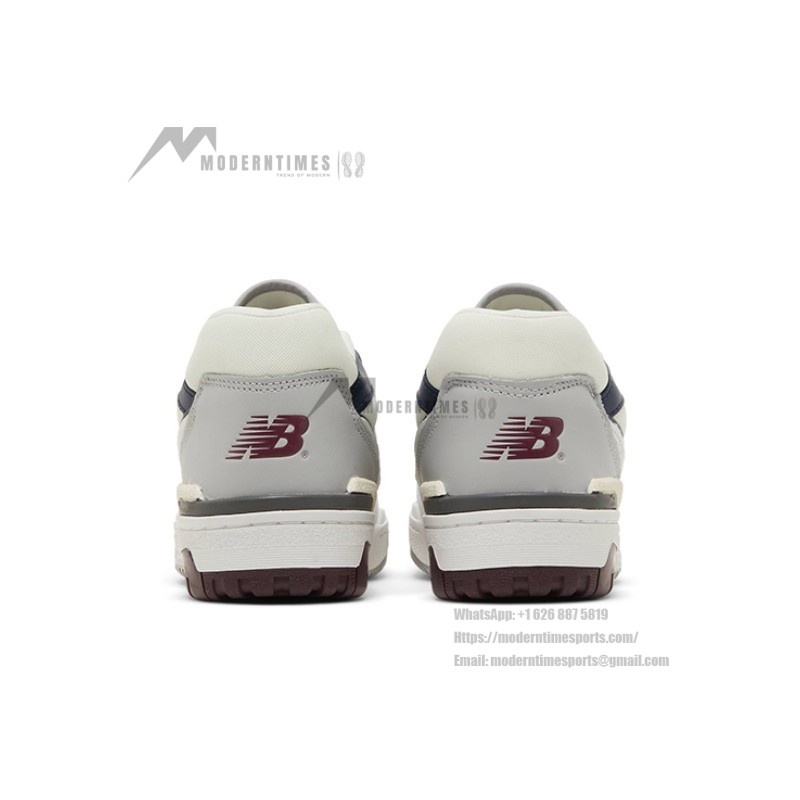 New Balance 550 White Indigo Burgundy BB550PWB Retro Basketball Sneakers