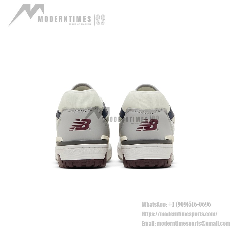 New Balance 550 White Indigo Burgundy BB550PWB Retro Basketball Sneakers