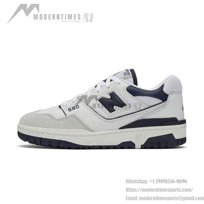 New Balance 550 White Navy BB550WA1 Retro Basketball Sneakers