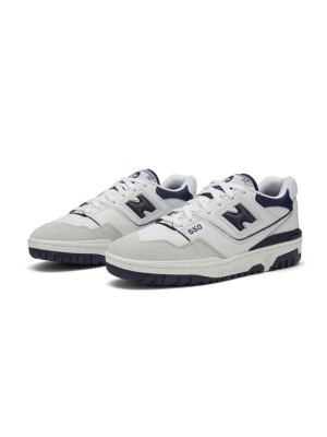 New Balance 550 White Navy BB550WA1 – Classic Retro Basketball Sneakers with Navy Highlights