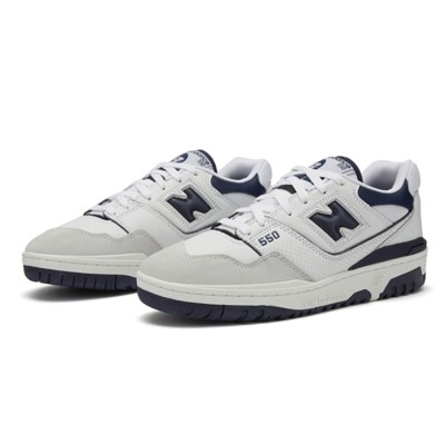 New Balance 550 White Navy BB550WA1 – Klassische Retro-Basketball-Sneaker mit marineblauen Akzenten