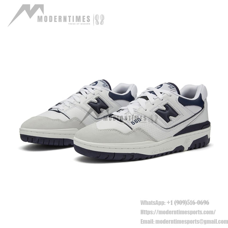 New Balance 550 White Navy BB550WA1 Retro Basketball Sneakers