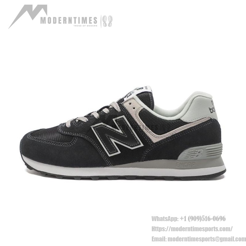 New Balance 574 ML574EVB Schwarz Grau Laufschuhe mit ENCAP-Dämpfung